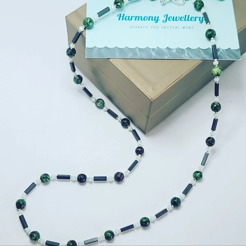 Ruby zoisite necklace